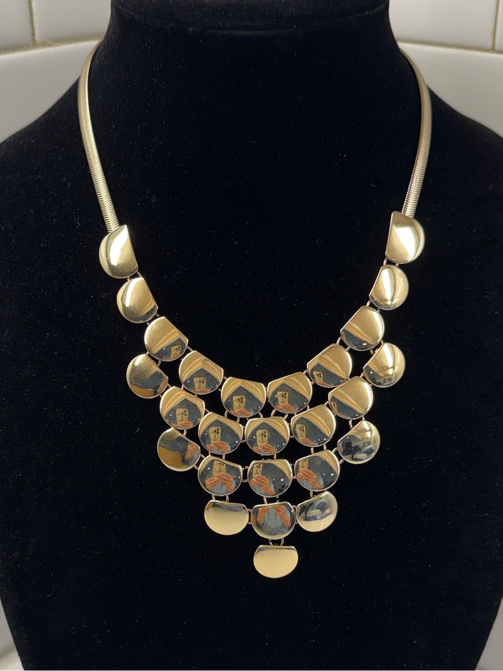 Express Gold-Tone Layered Disc Necklace